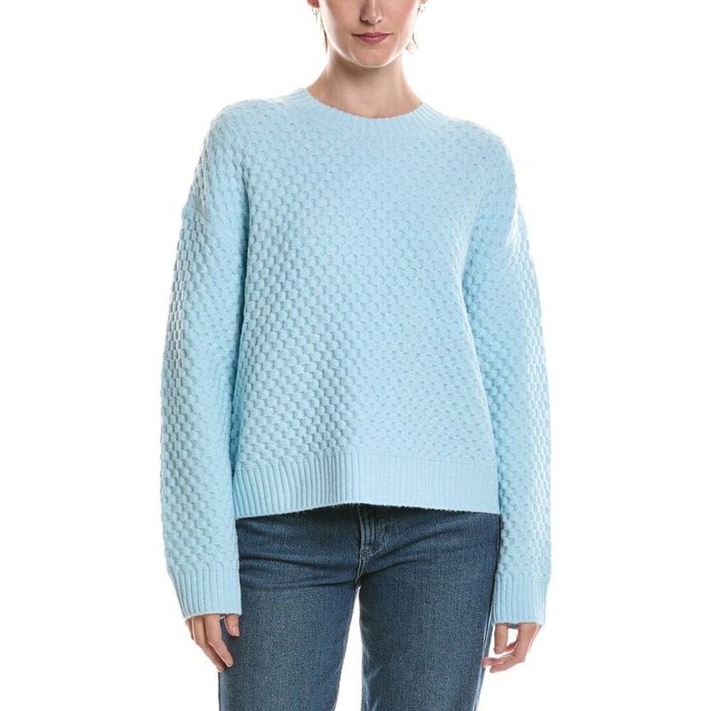 Michael Stars Womens Sophia Honeycomb Stitch Sweater, Blue